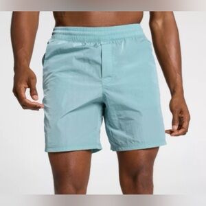 VRST 7” All-In Unlined Shorts Aqua Dust Shine NWT